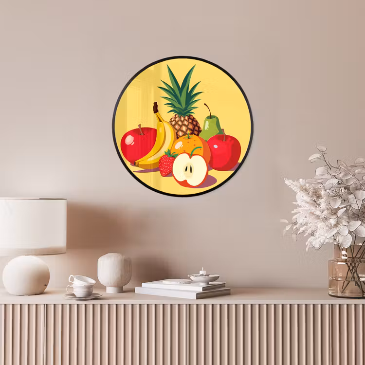 Ronde fotolijst - Fruit - Illustratie - Kleurrijk — 5