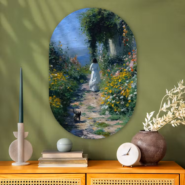 Wandoval Glas – Kat - Vrouw - Bloemen - Huis — 2