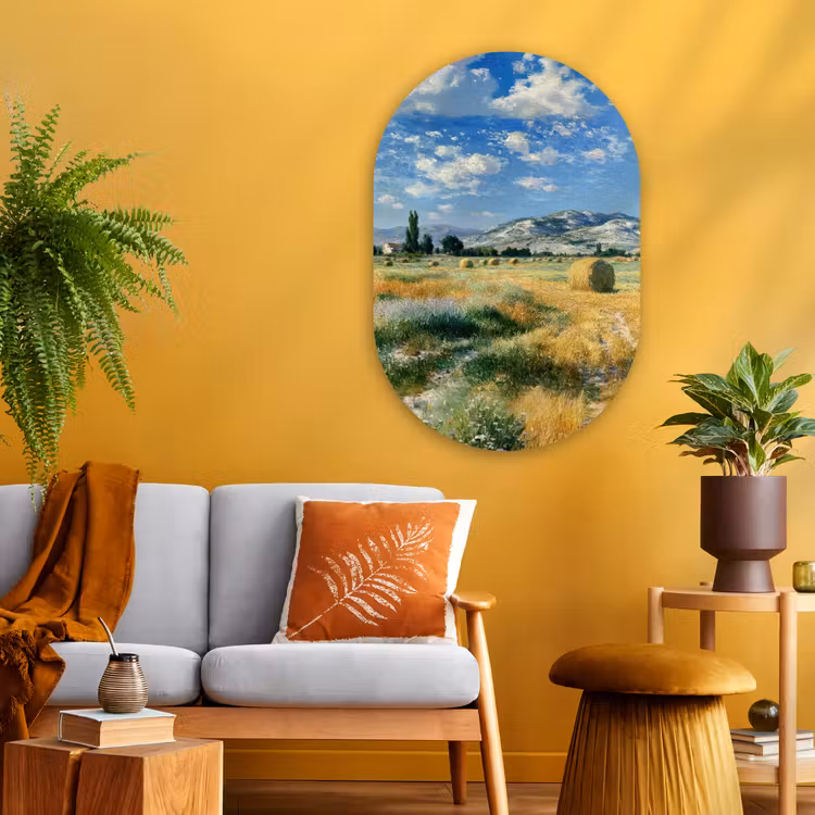 Wandoval Glas – Landschap - Strobalen - Bergen - Wolken — 3