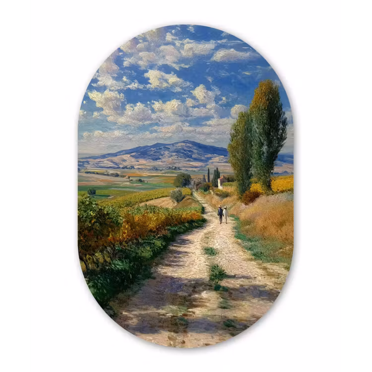 Wandoval Glas – Mensen - Wandelen - Zandpad - Velden — 1