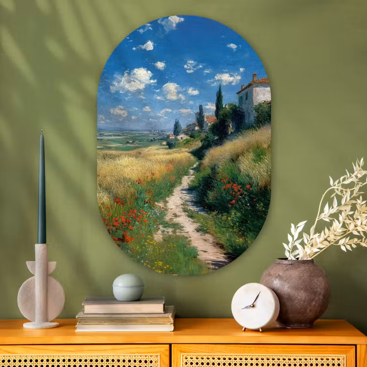 Wandoval Glas – Zandpad - Huis - Bomen - Grasveld — 2