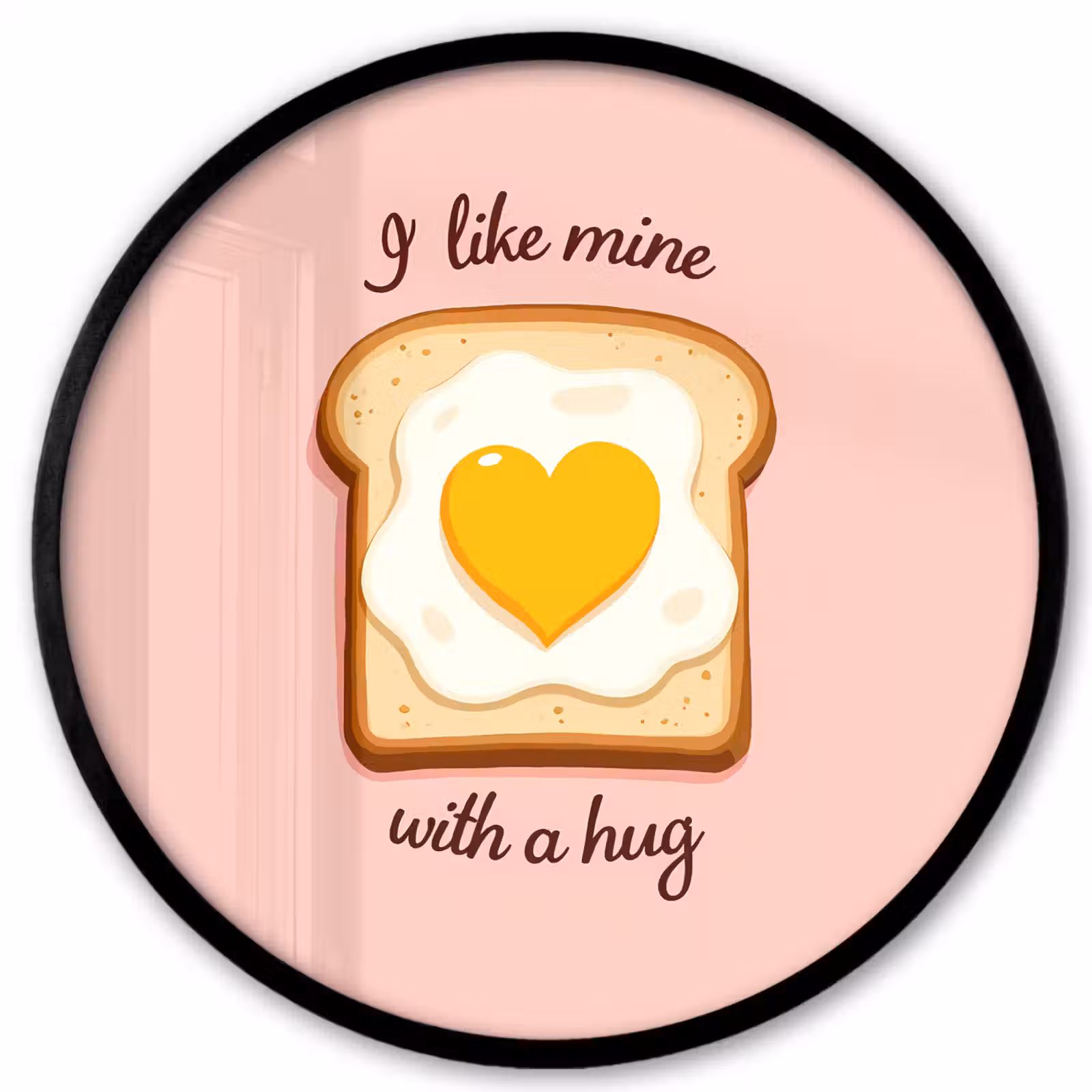 Ronde fotolijst - Brood - Illustratie - Quote - Roze — 1