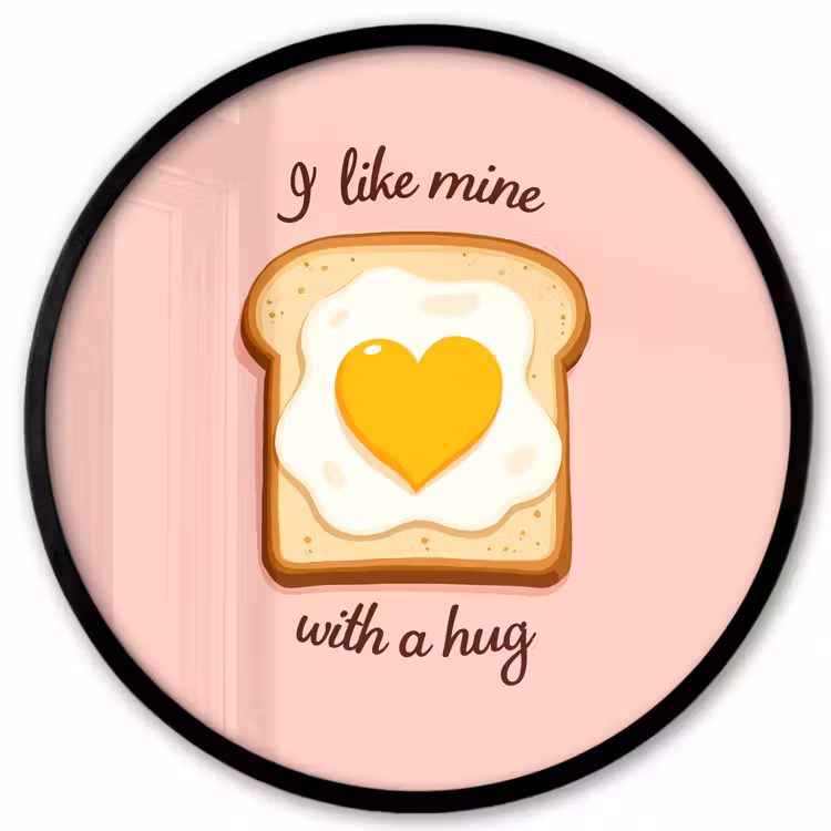 Ronde fotolijst - Brood - Illustratie - Quote - Roze — 1