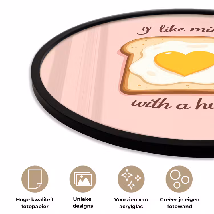 Ronde fotolijst - Brood - Illustratie - Quote - Roze — 2