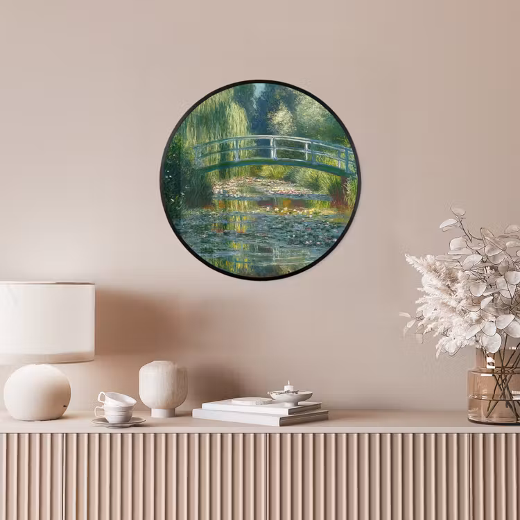 Fotolijst rond zonder passe partout - Brug - Hout - Vijver - Waterlelies — 5
