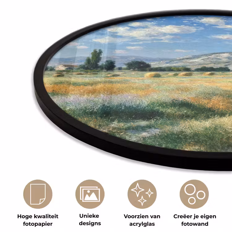Fotolijst rond zonder passe partout - Landschap - Strobalen - Bergen - Wolken — 2