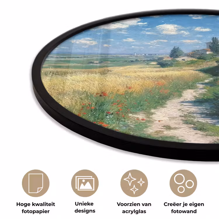 Fotolijst rond zonder passe partout - Zandpad - Huis - Bomen - Grasveld — 2