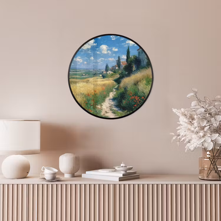 Fotolijst rond zonder passe partout - Zandpad - Huis - Bomen - Grasveld — 5