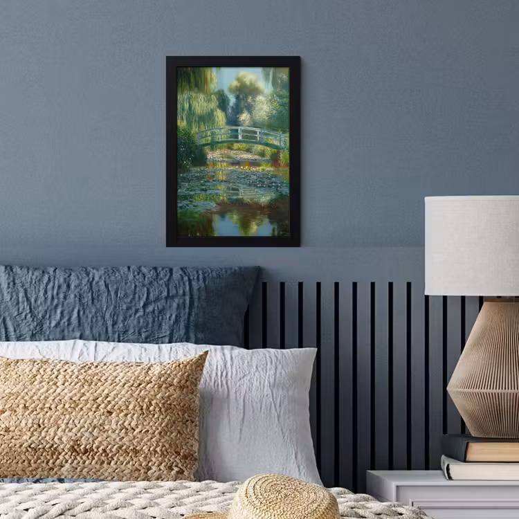 Poster met lijst - Brug - Hout - Vijver - Waterlelies — 3