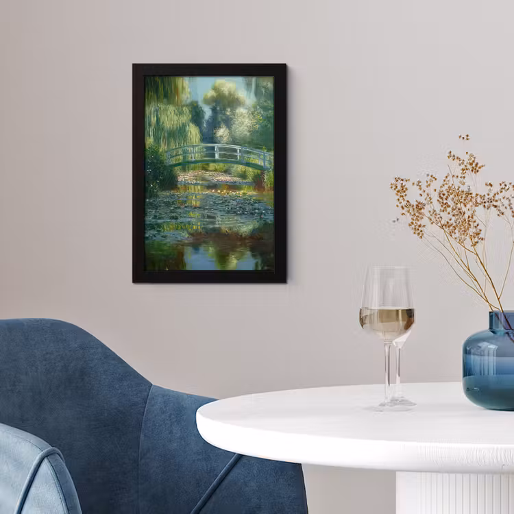 Poster met lijst - Brug - Hout - Vijver - Waterlelies — 4