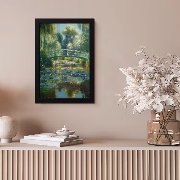 Poster met lijst - Brug - Hout - Vijver - Waterlelies — 5