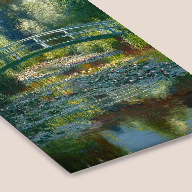 Poster met lijst - Brug - Hout - Vijver - Waterlelies — 7