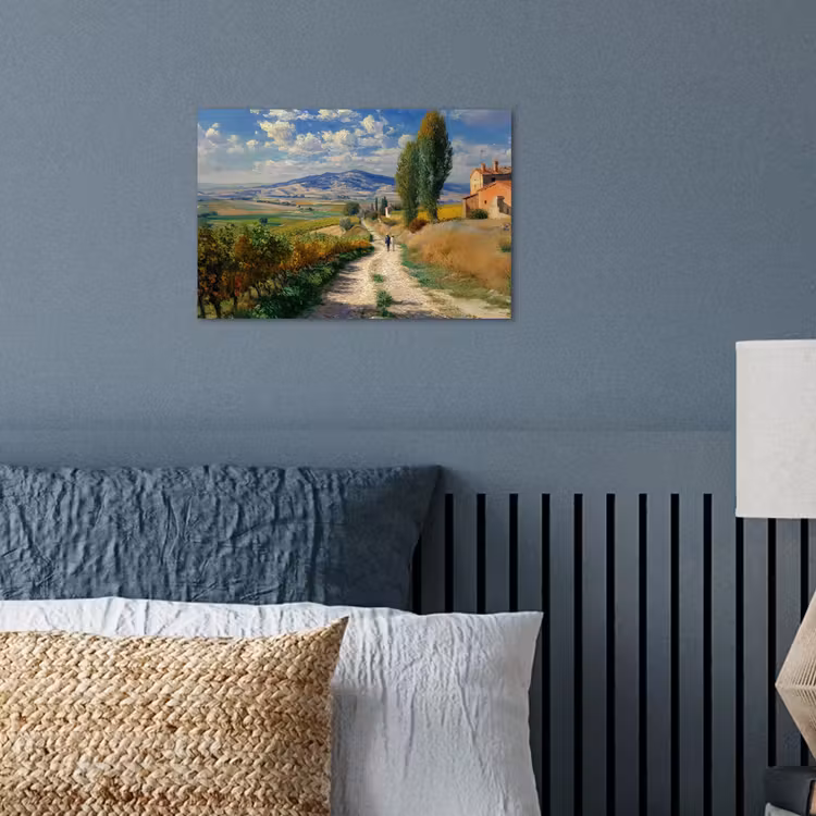 Poster – Mensen - Wandelen - Zandpad - Velden — 3