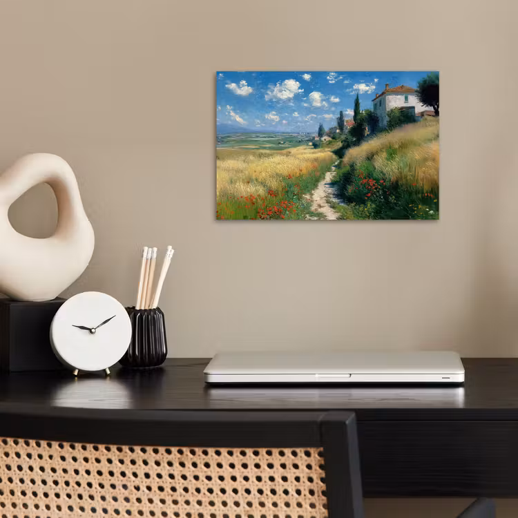 Poster – Zandpad - Huis - Bomen - Grasveld — 2
