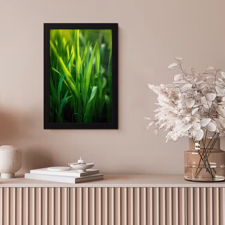 Poster met lijst - Grassprieten - Lichtinval - Groen — 5