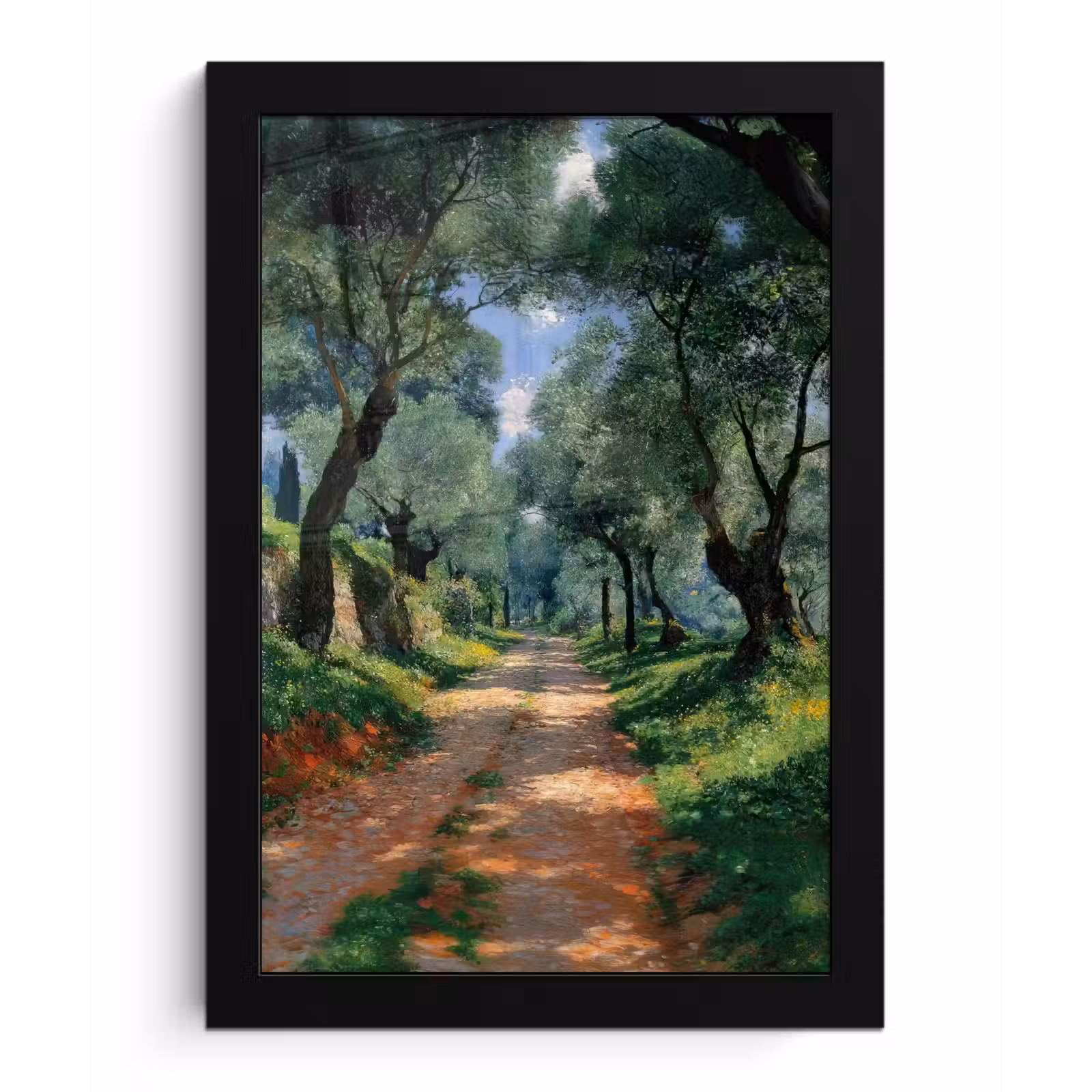 Poster met lijst - Pad - Bomen - Schaduw - — 1