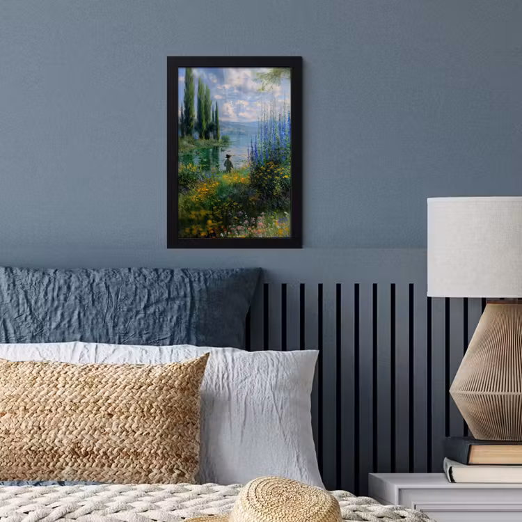 Poster met lijst - Bloemen - Meer - Bergen - Groen — 3