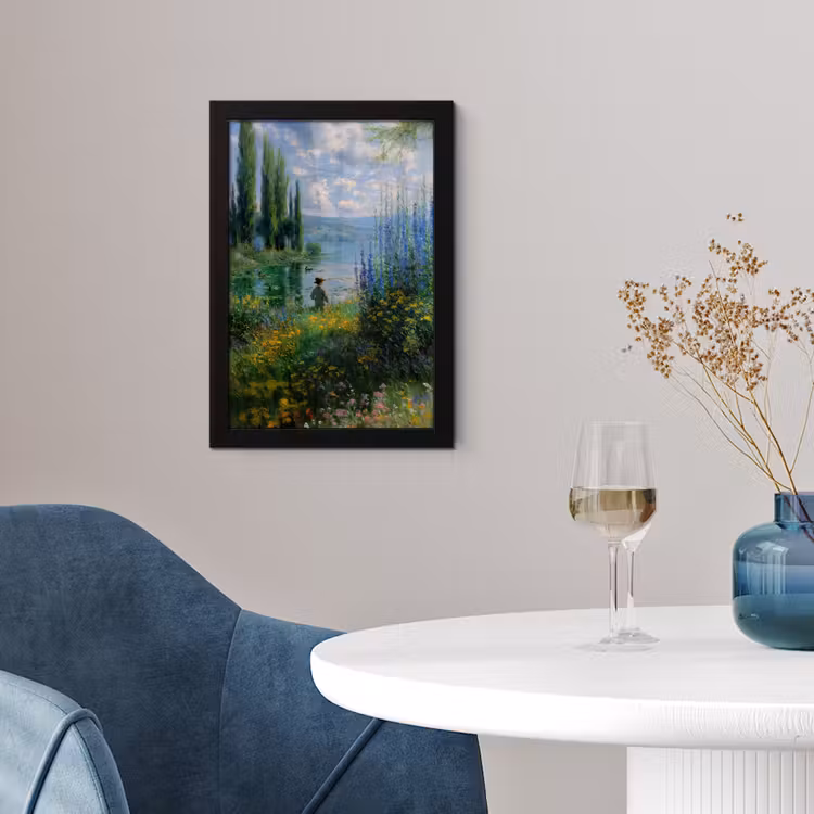 Poster met lijst - Bloemen - Meer - Bergen - Groen — 4