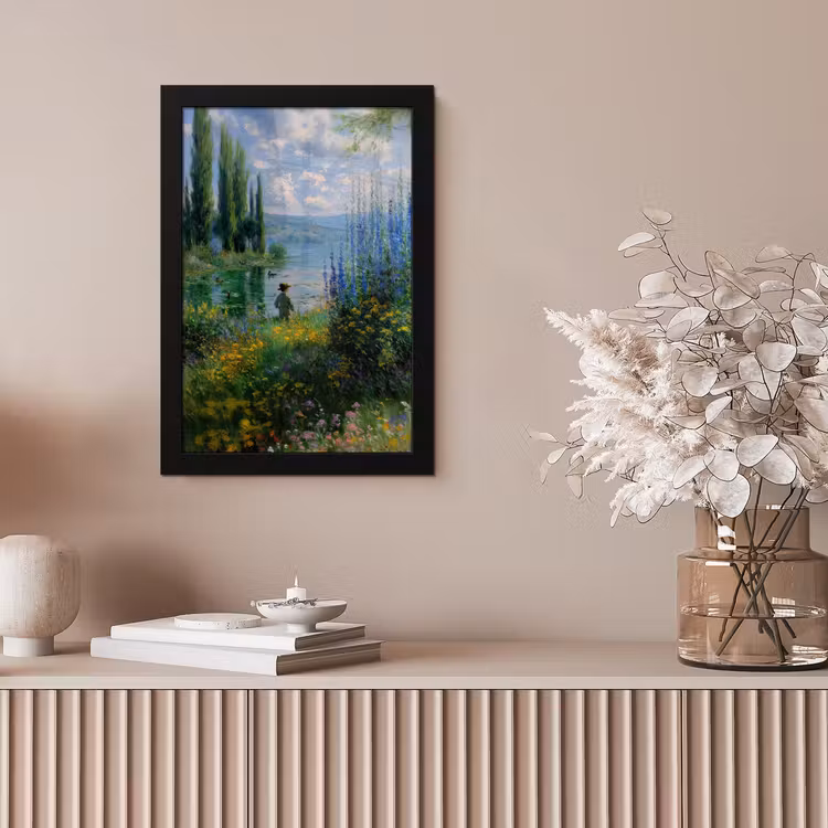 Poster met lijst - Bloemen - Meer - Bergen - Groen — 5