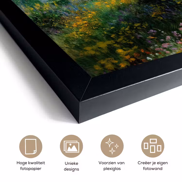 Poster met lijst - Bloemen - Meer - Bergen - Groen — 6