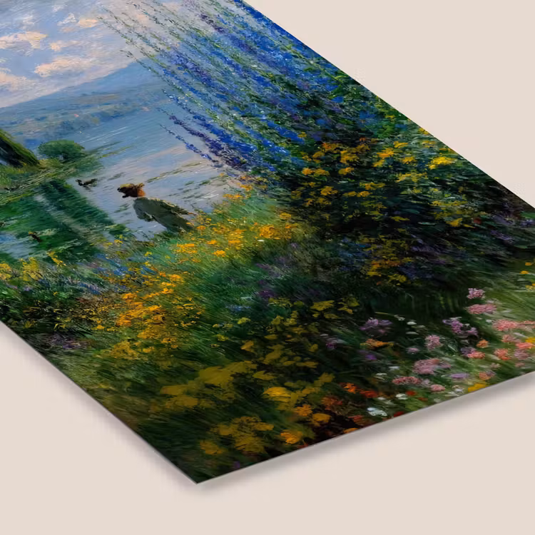 Poster met lijst - Bloemen - Meer - Bergen - Groen — 7