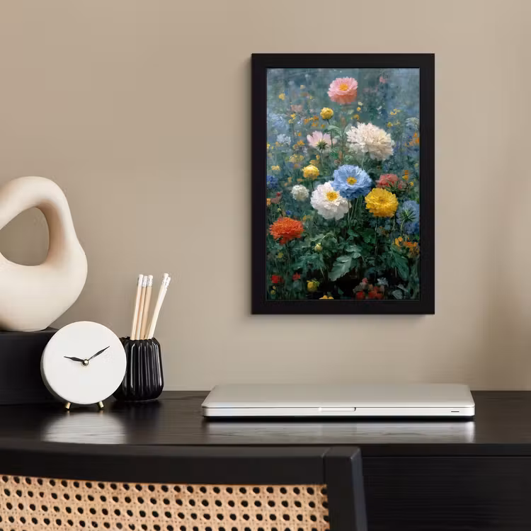 Poster met lijst - Close-up - Veld - Bloemen - Kleurrijk — 2