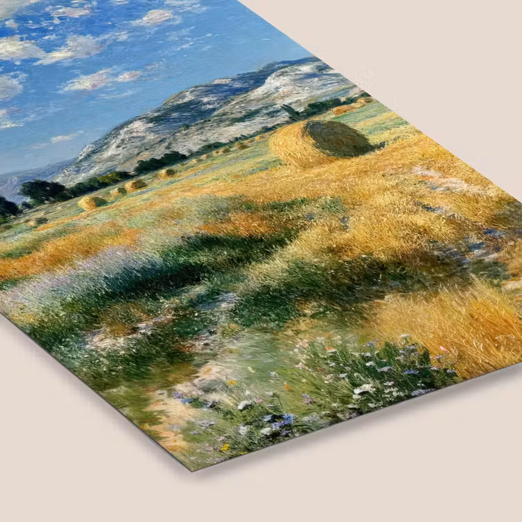 Poster met lijst - Landschap - Strobalen - Bergen - Wolken — 7