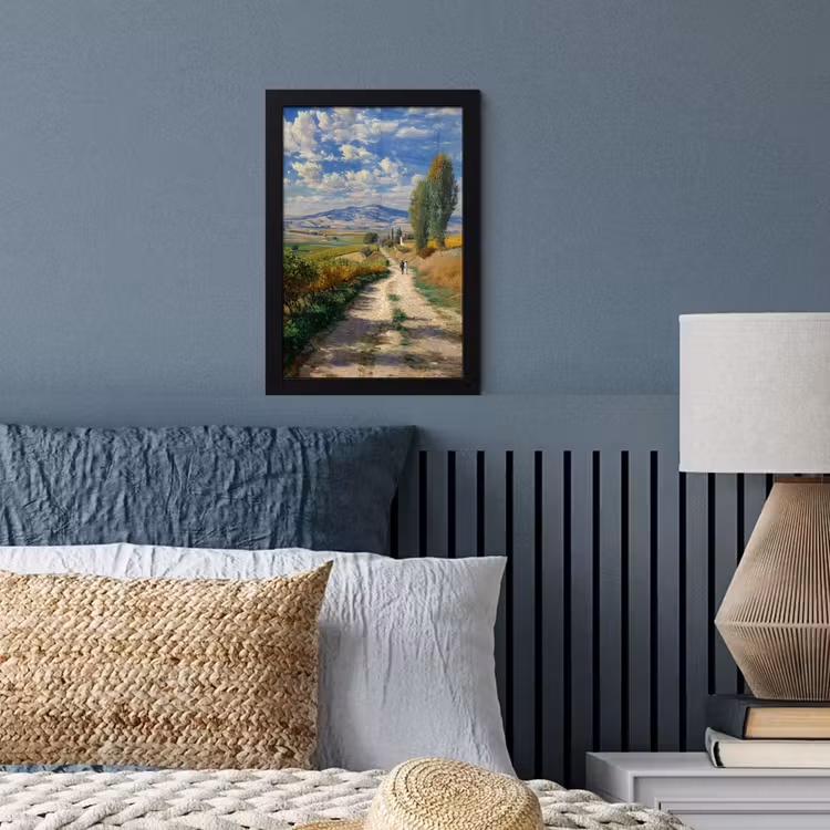 Poster met lijst - Mensen - Wandelen - Zandpad - Velden — 3