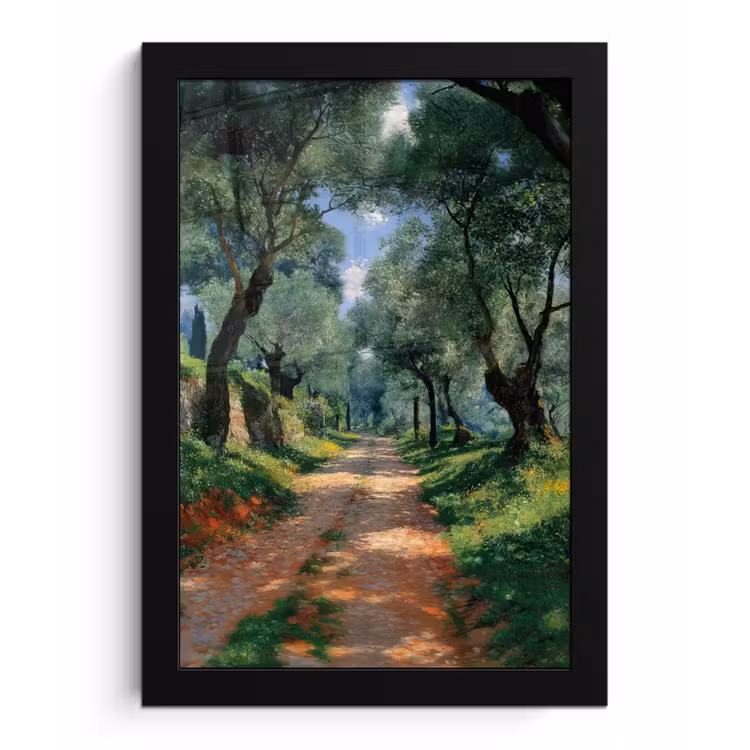 Poster met lijst - Pad - Bomen - Schaduw - — 1