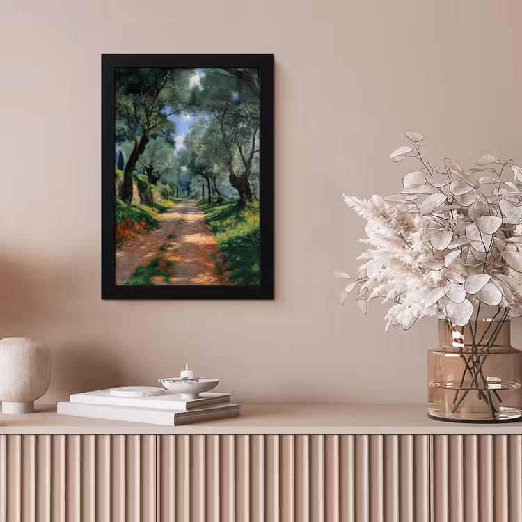 Poster met lijst - Pad - Bomen - Schaduw - — 5