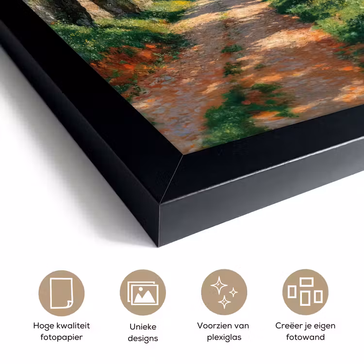 Poster met lijst - Pad - Bomen - Schaduw - — 6