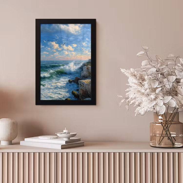 Poster met lijst - Zee - Golven - Rotsen - Meeuwen — 5