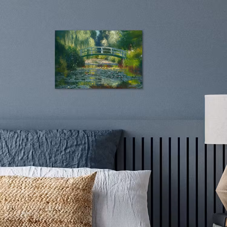 Poster – Brug - Hout - Vijver - Waterlelies — 3