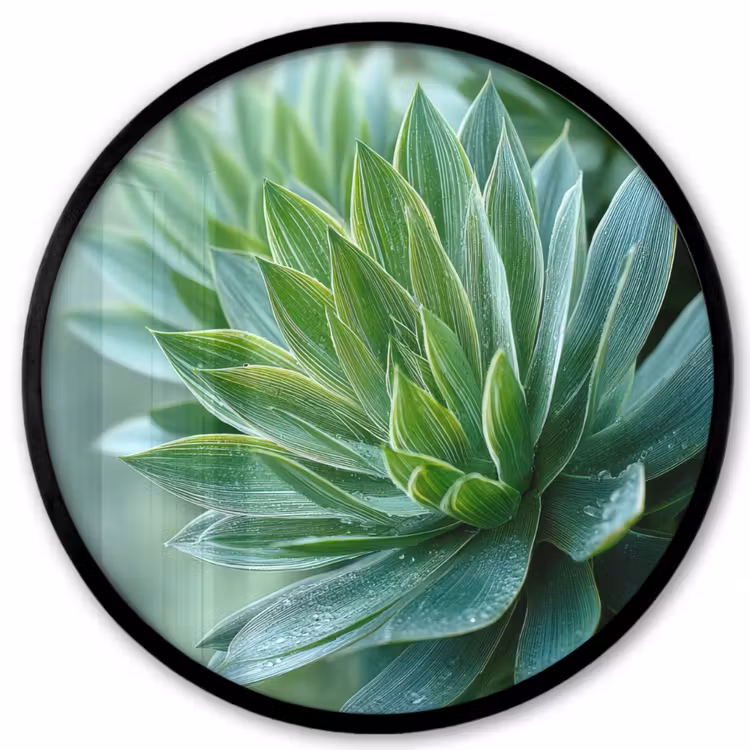 Ronde fotolijst - Blad - Plant - Groen - Textuur — 1
