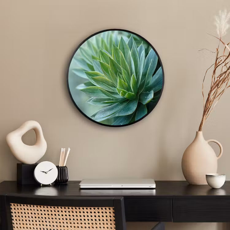 Ronde fotolijst - Blad - Plant - Groen - Textuur — 3