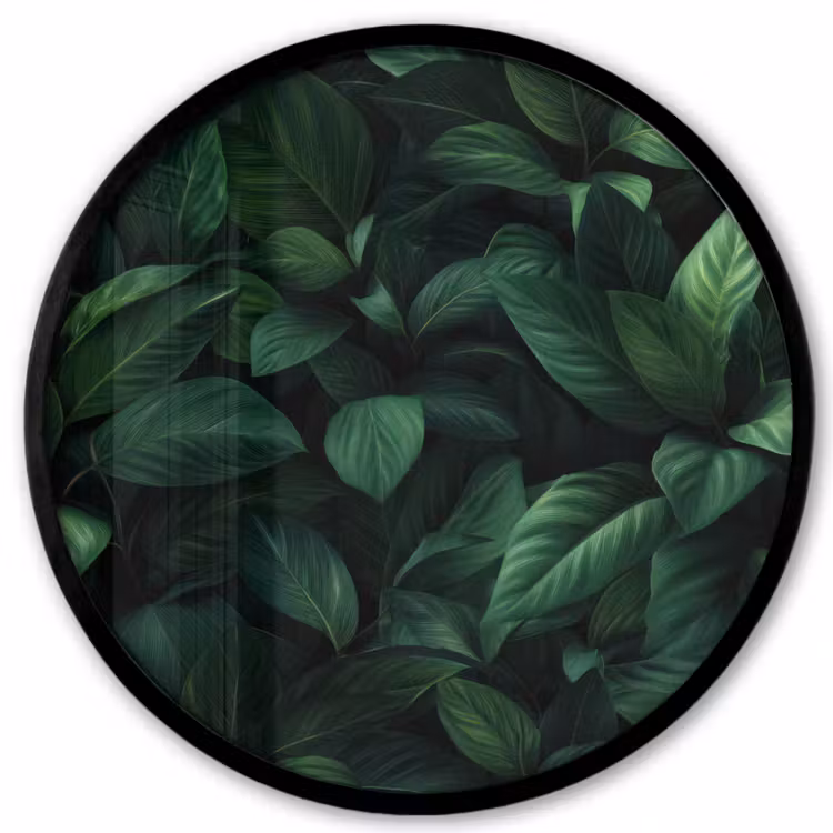 Ronde fotolijst - Bladeren - Ovaal - Groen - Nerven — 1