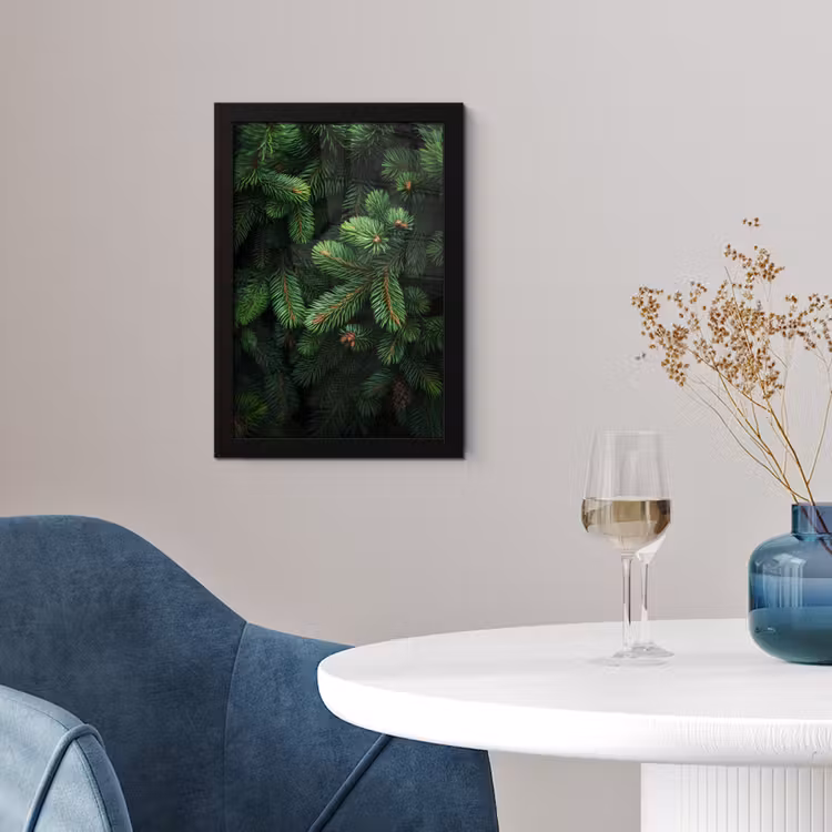 Poster met lijst - Sparrentakken - Knoppen - Naalden - Groen — 4
