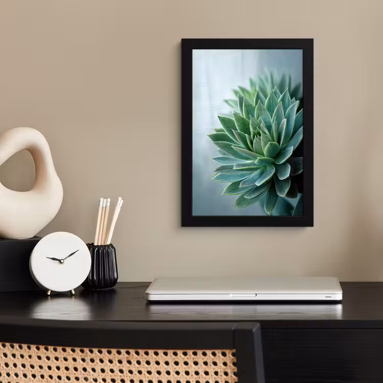 Poster met lijst - Vetplant - Bladeren - Groen - Wazig — 2