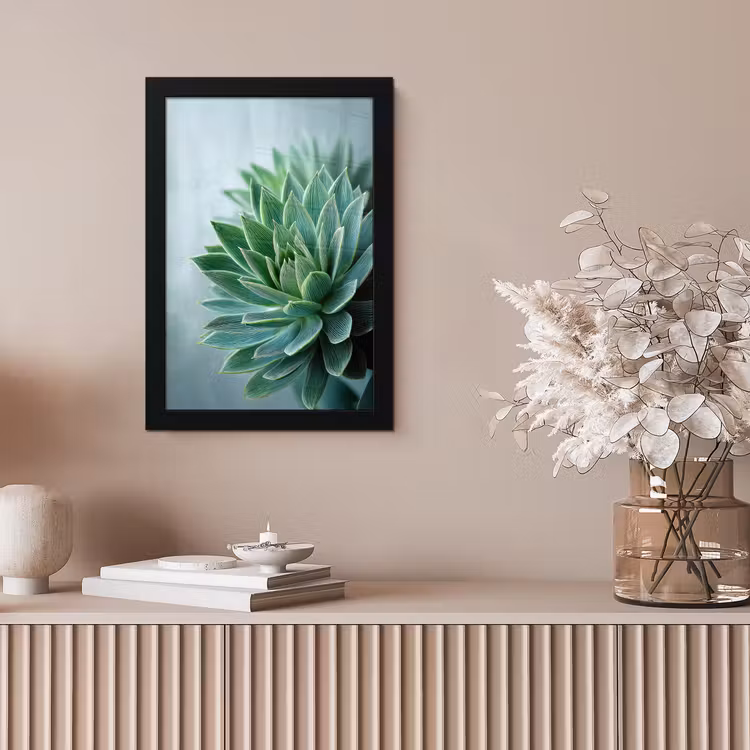 Poster met lijst - Vetplant - Bladeren - Groen - Wazig — 5