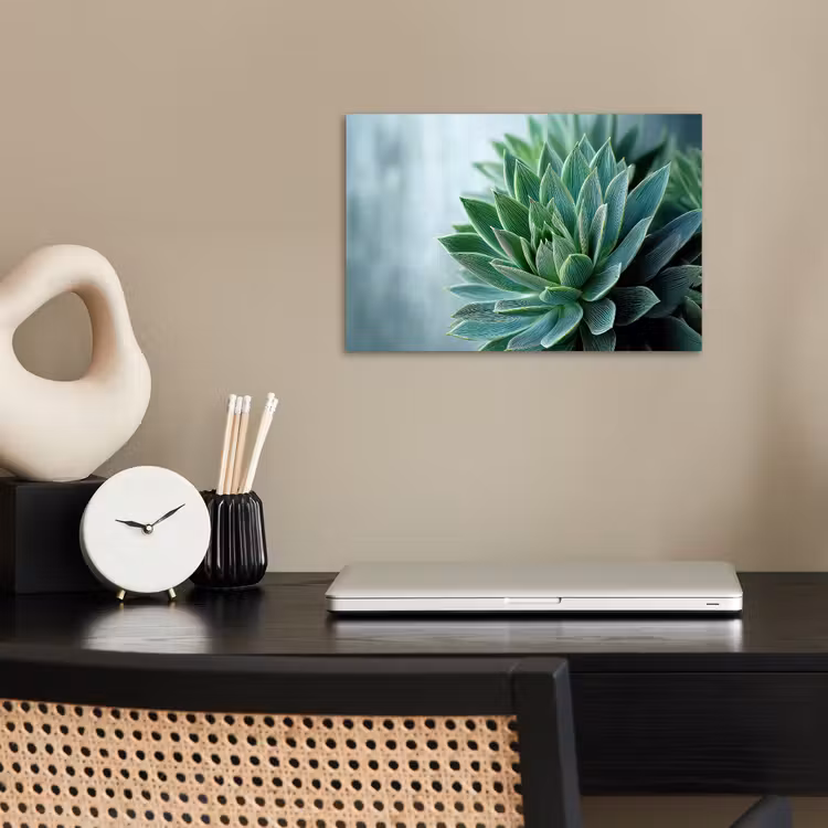 Poster – Vetplant - Bladeren - Groen - Wazig — 2