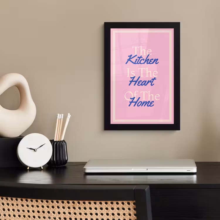 Poster met lijst - Tekst - Blauw - Keuken - Kader — 2