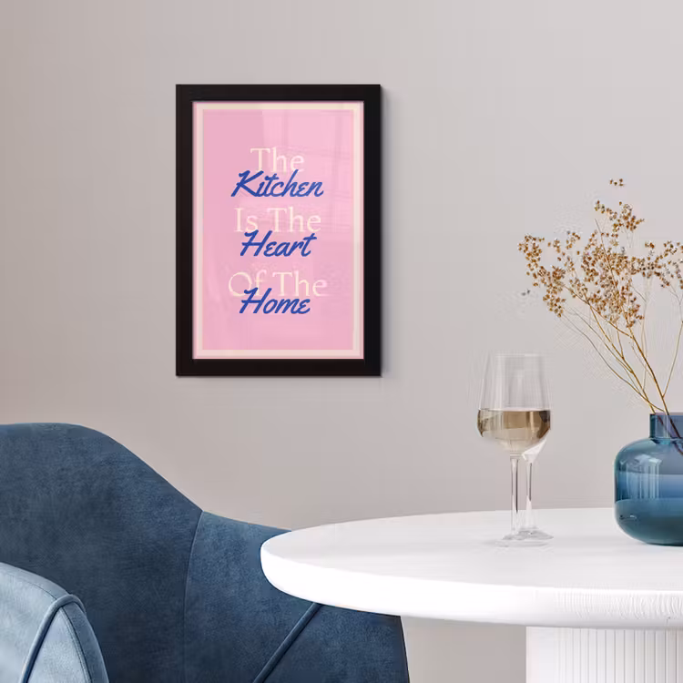 Poster met lijst - Tekst - Blauw - Keuken - Kader — 4