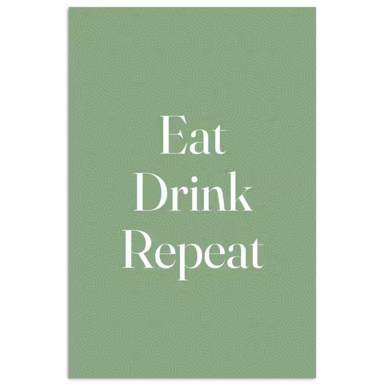 Poster – Eten - Drinken - Tekst - Mintgroen — 1