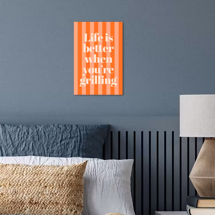 Poster – Life is better when you're grilling gestreept — 3