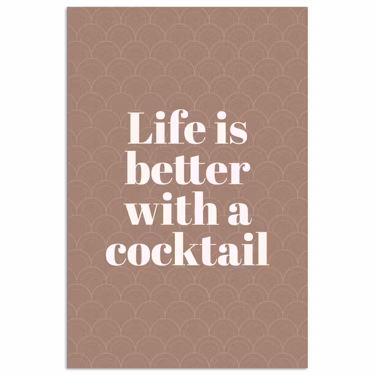 Poster – Cocktail - Tekst - Patroon - Wit — 1