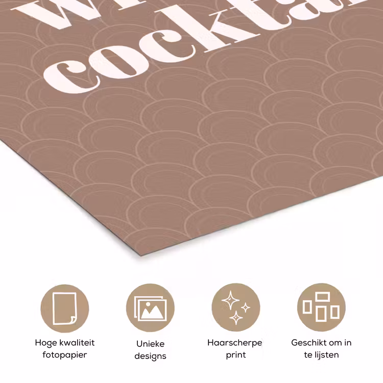 Poster – Cocktail - Tekst - Patroon - Wit — 5
