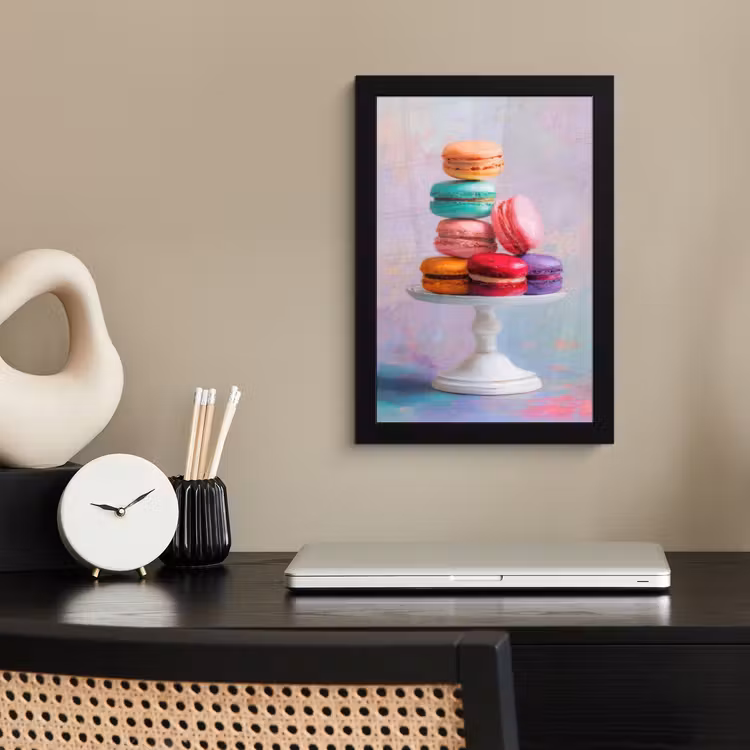 Poster met lijst - Macarons - Schaal - Pastel - Kleurrijk — 2