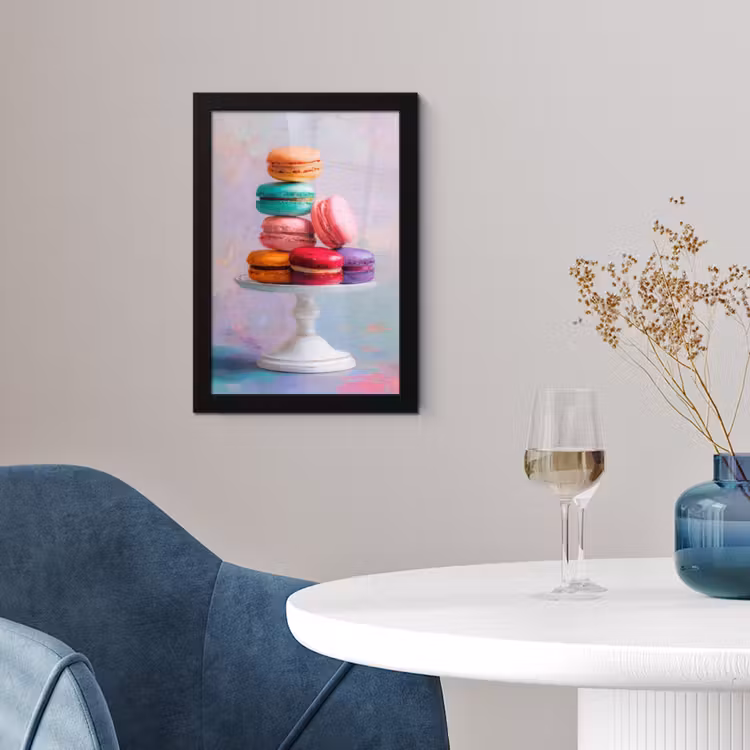 Poster met lijst - Macarons - Schaal - Pastel - Kleurrijk — 4