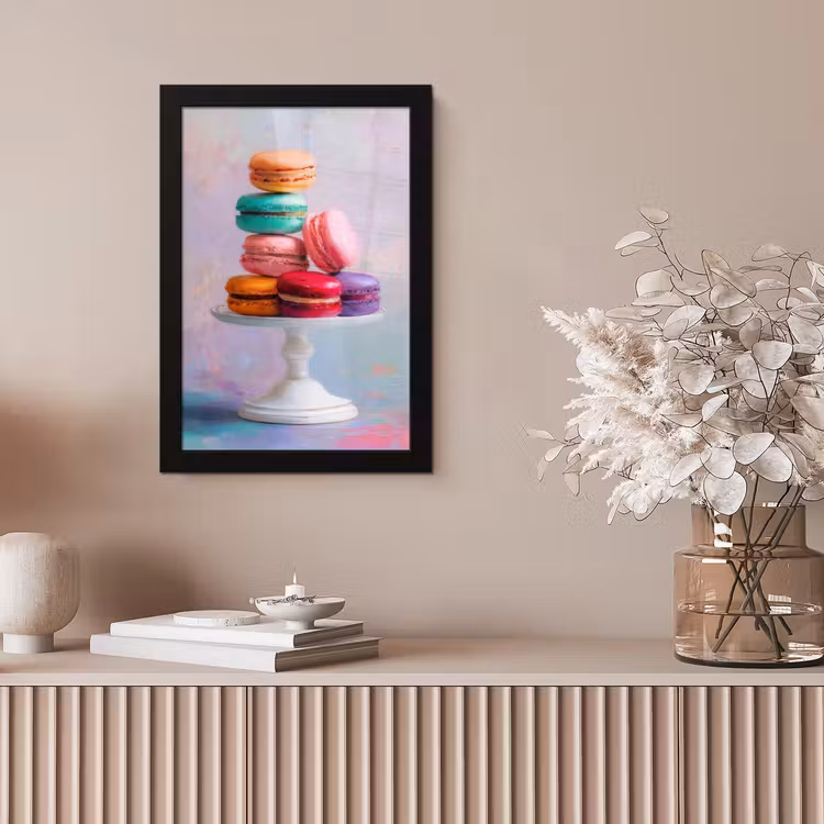 Poster met lijst - Macarons - Schaal - Pastel - Kleurrijk — 5