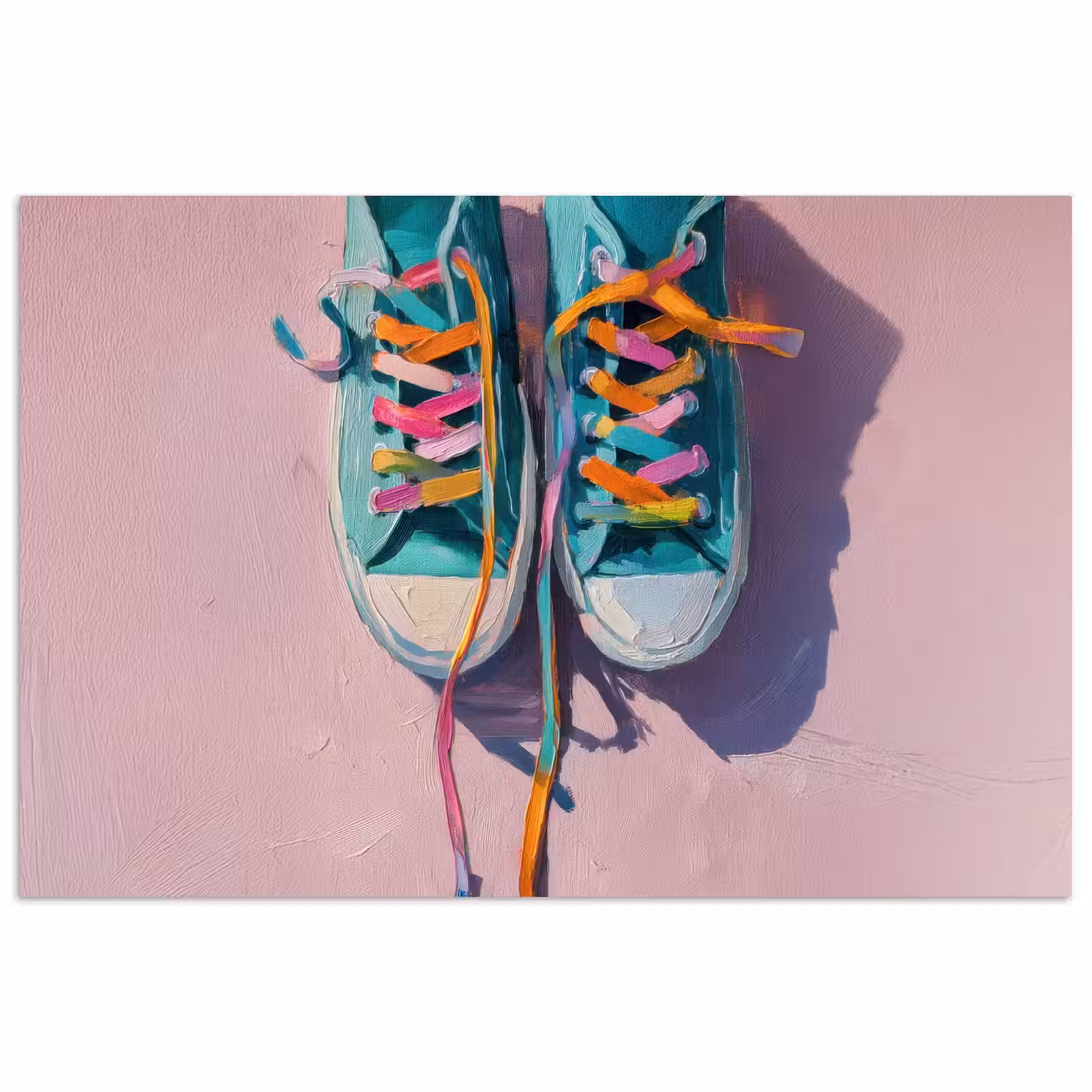 Poster – Sneakers - Veters - Kleurrijk - Schaduw — 1